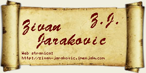 Živan Jaraković vizit kartica